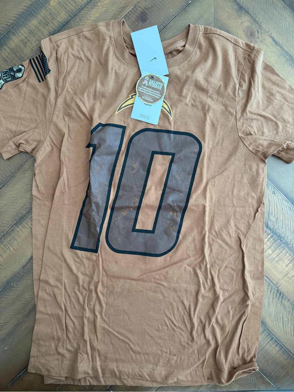 Chargers Salute Service T‑Shirt. Herbert #10